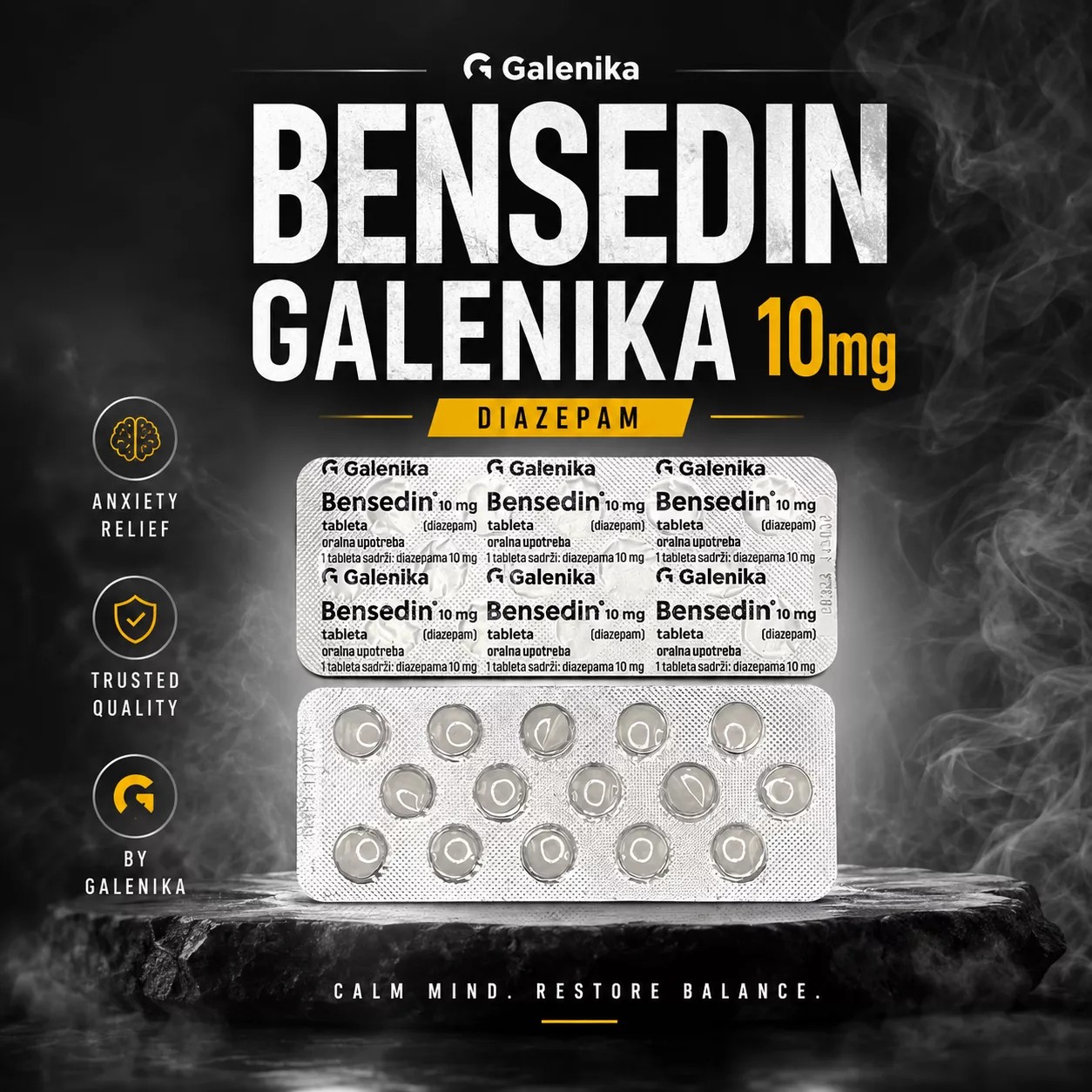 Buy Bensedin Galenika 10mg x 30 Tabs - Featured Image