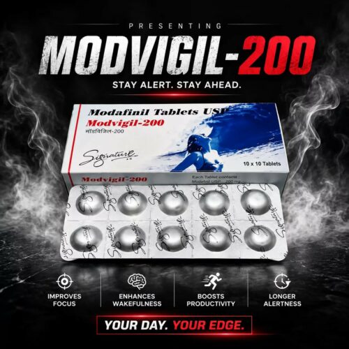 Buy Modafinil (Modvigil) - 200mg x 50 Tablets - Featured Image