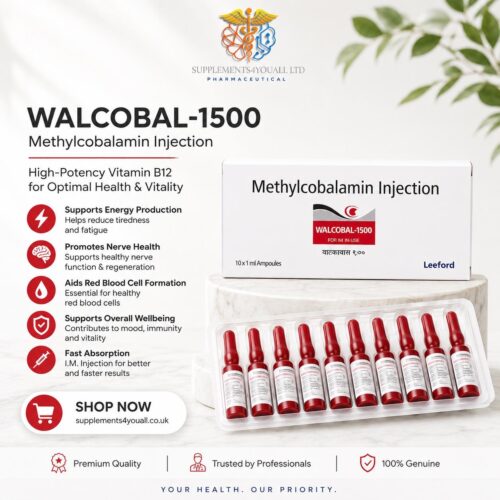 B12 Injections 1500mcg | Methylcobalamin B12 x 10 Ampules - Featured Image