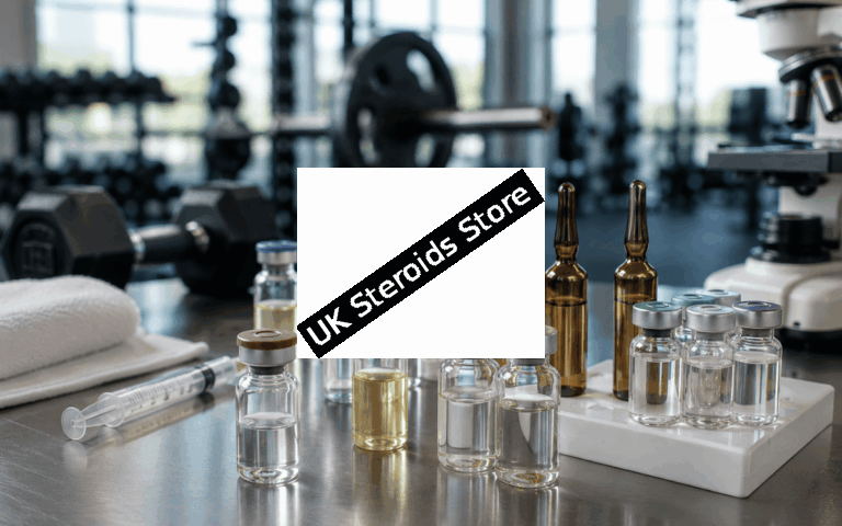 Injectable performance products displayed in a professional laboratory environment.