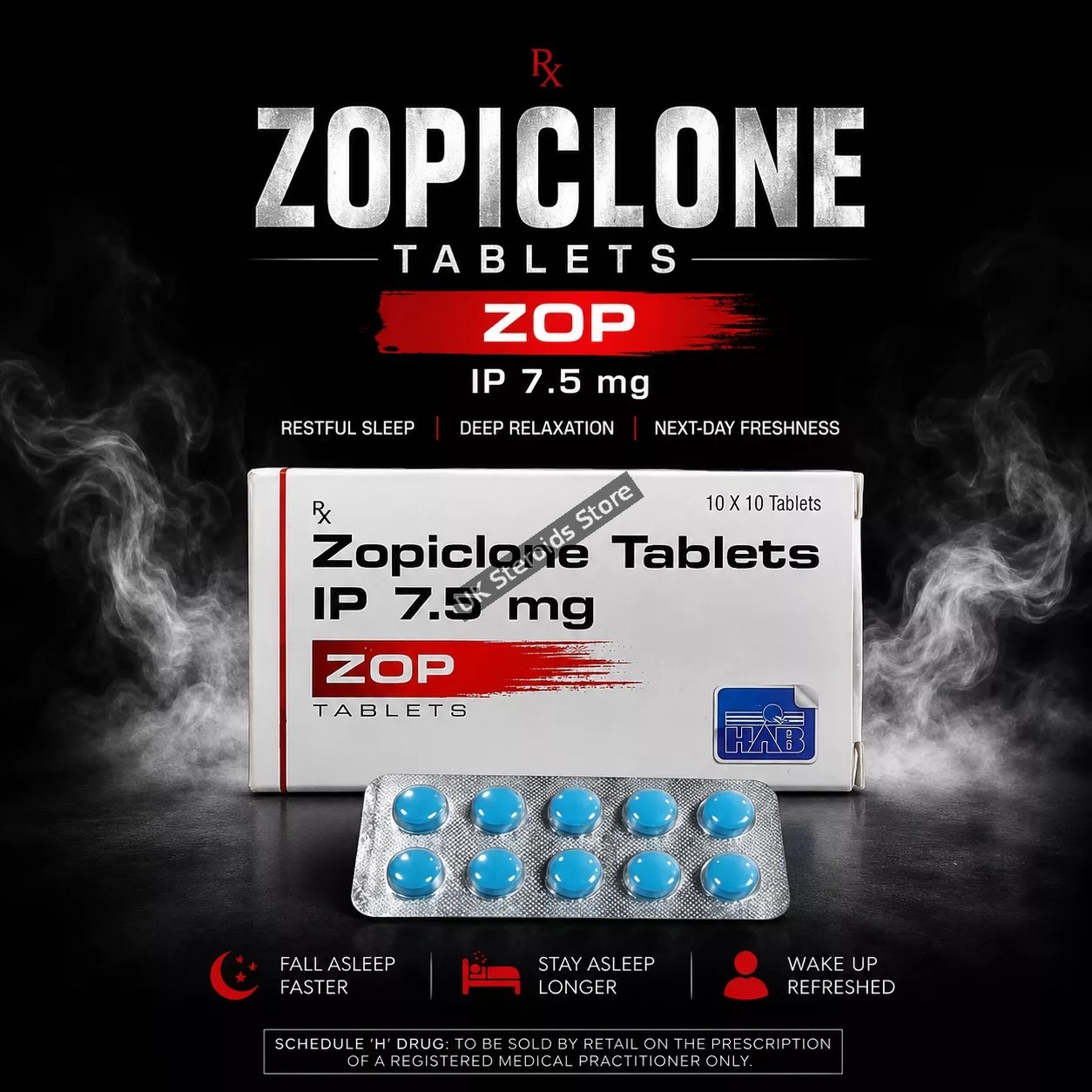 BUY ZOPICLONE 7.5 MG X 50 TABS BY HAB PHARMA - Featured Image