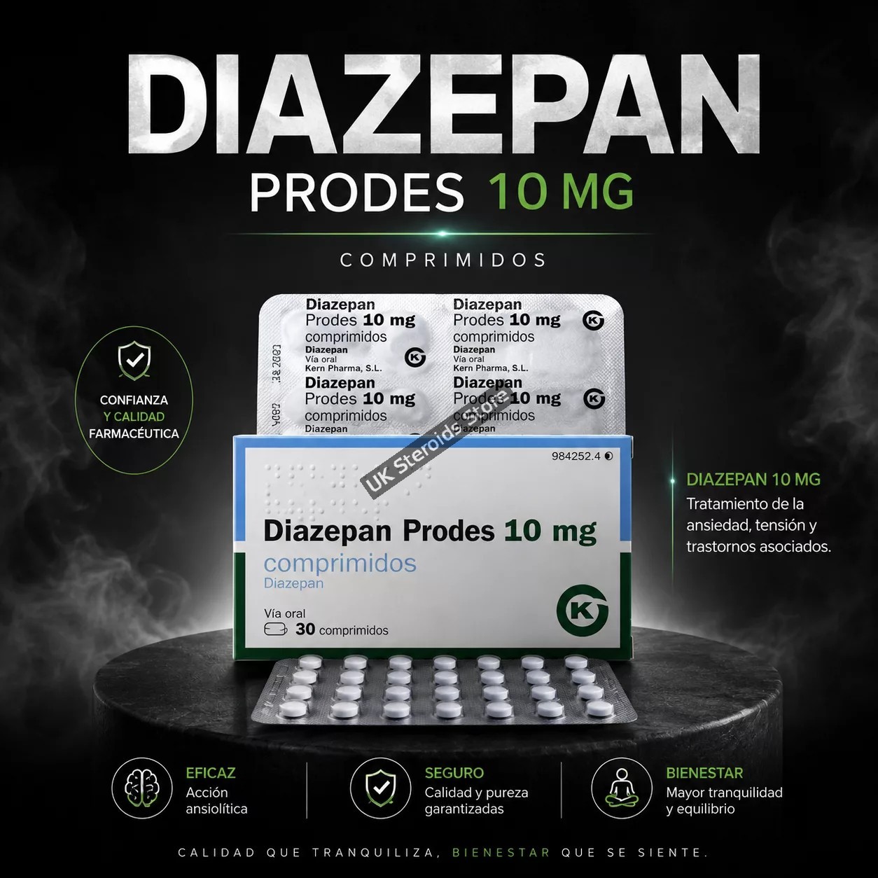 BUY DIAZEPAM 10MG X 30 TABS (valium) by Prodes/Kern Pharma - Featured Image