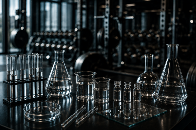 Scientific research concept representing different injectable performance formulations