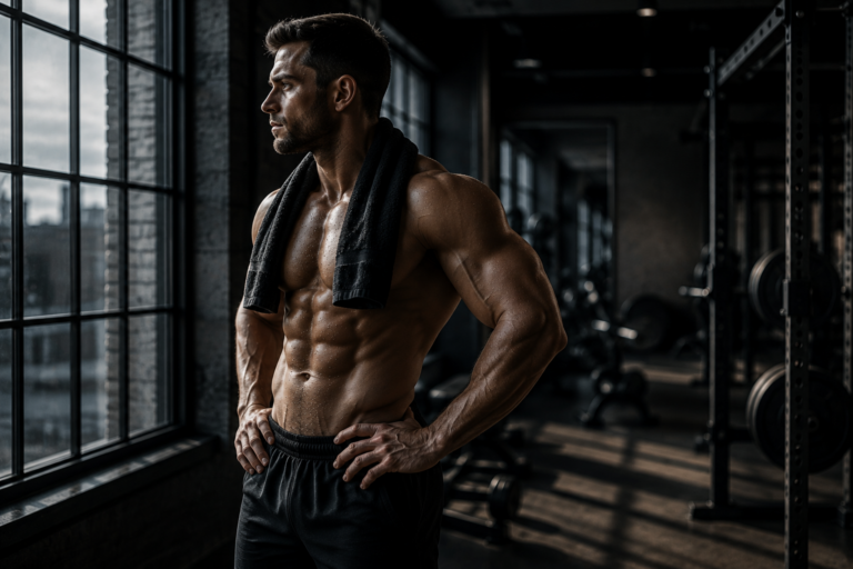 Athlete representing structured physique conditioning and Masteron formulation research