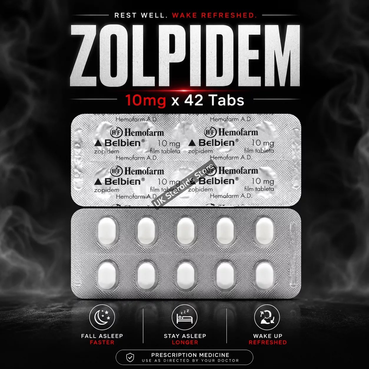 Zolpidem 10mg x 42 Tabs / Hemofarm Belbien Zolpidem 10mg - Featured Image