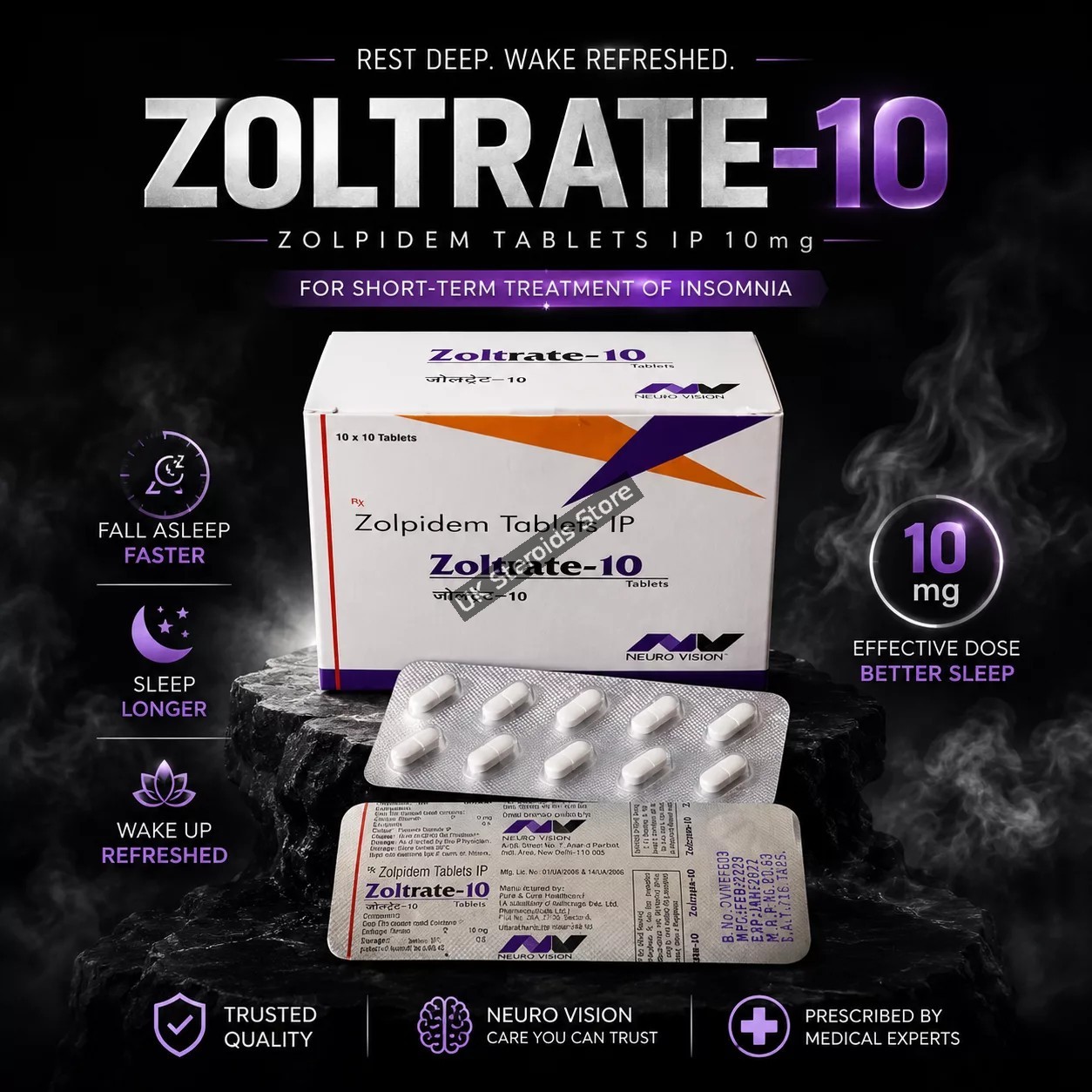 Zolpidem 10mg x 30 Tabs / Zoltrate 10 Zolpidem Tablets - Featured Image