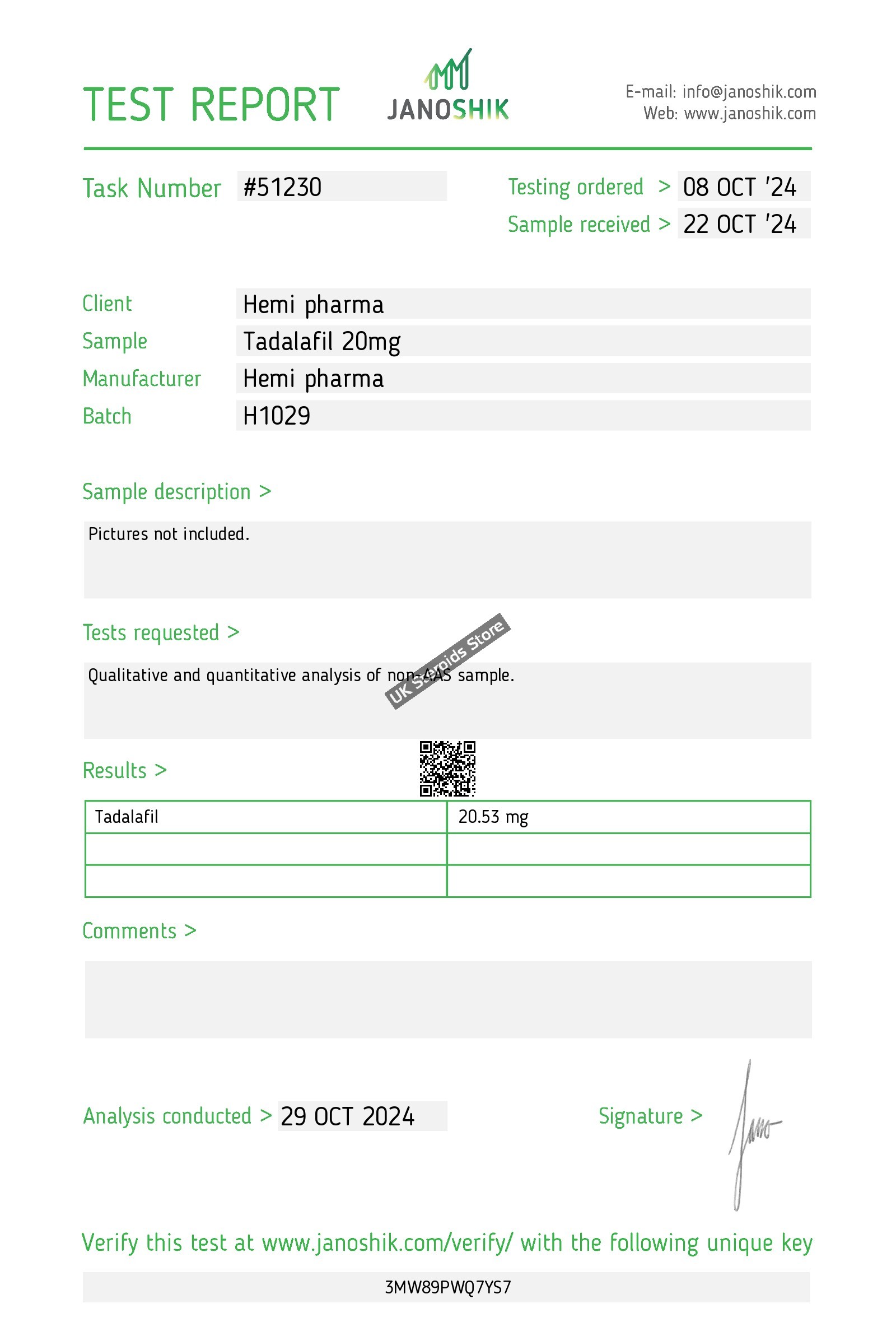Tadalafil Hemipharma Tadalafil 20mg Tablets - Gallery Image 1