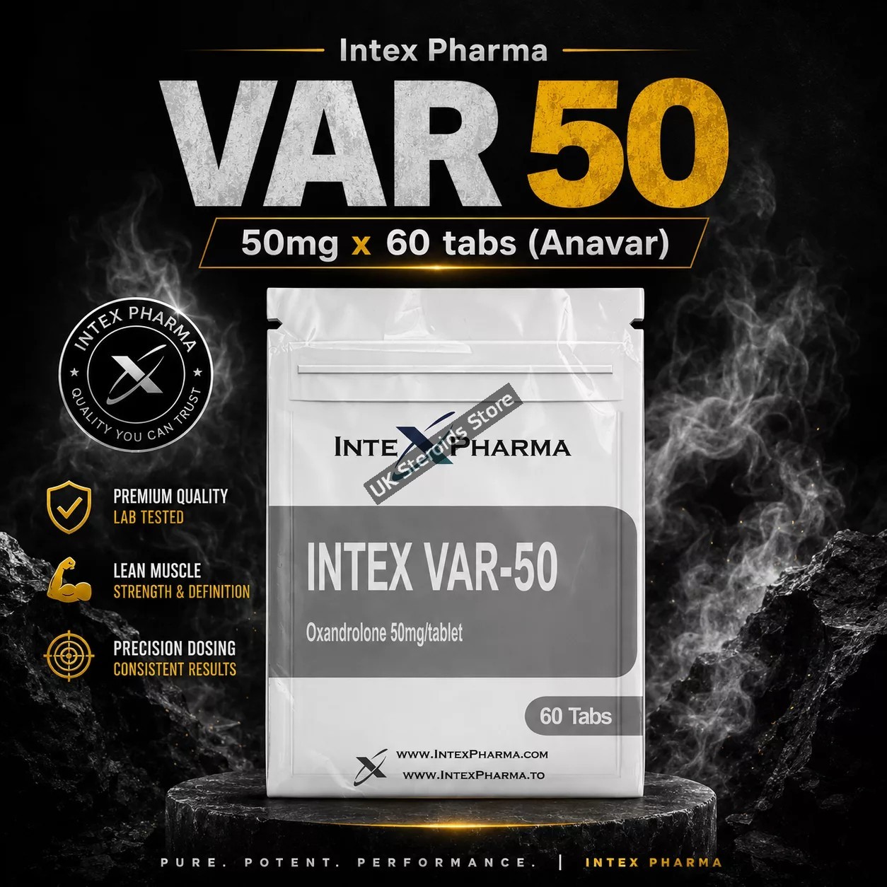 Intex Pharma VAR 50 – 50mg x 60 tabs (Anavar) - Featured Image