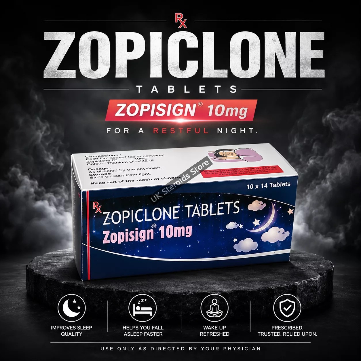 BUY ZOPICLONE 10MG X 140 TABS BY HAB PHARMA ZOPISIGN 10MG - Featured Image