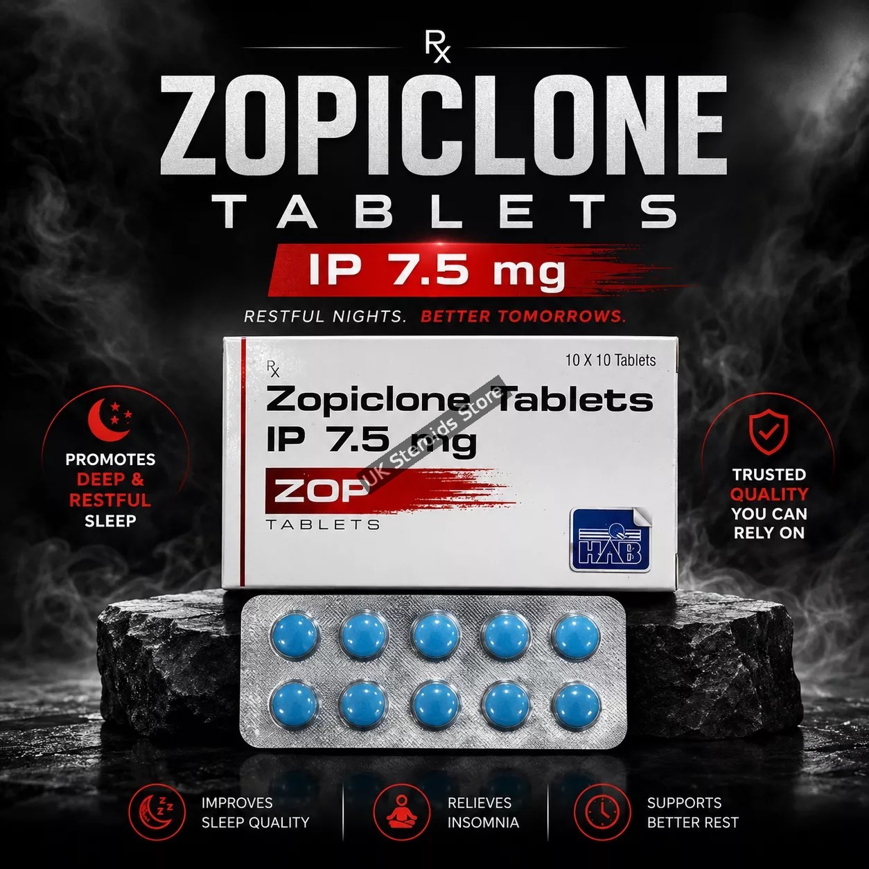 BUY ZOPICLONE 7.5MG X 20 TABS BY HAB PHARMA - Featured Image