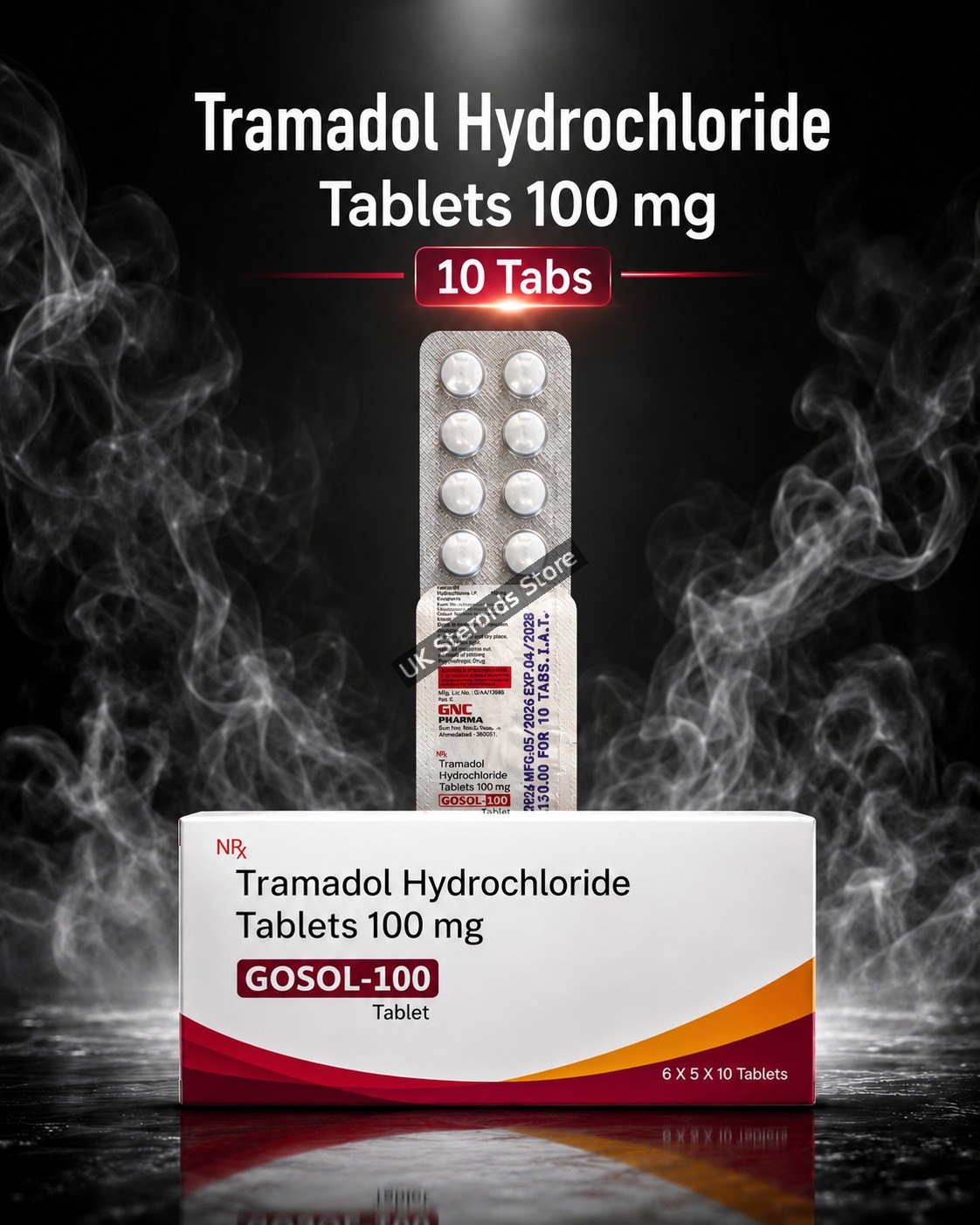Tramadol 100mg x 10 Tablets - Featured Image