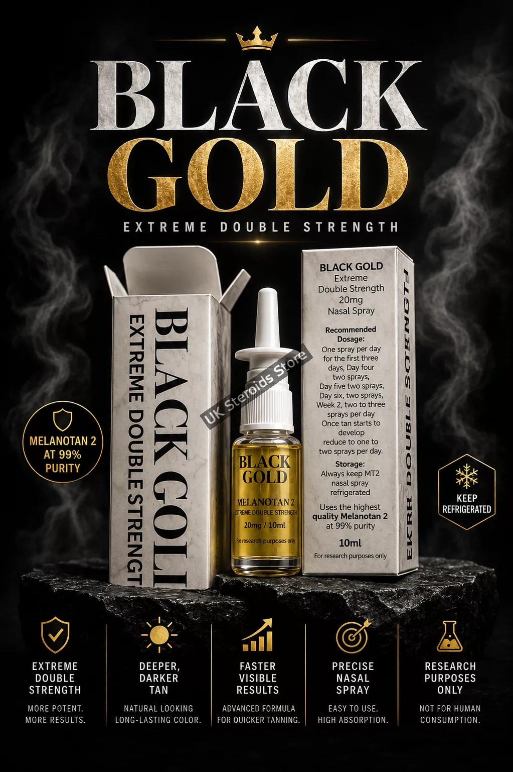 MT2 Tan Nasal - Black Gold 20mg/10ml - Featured Image
